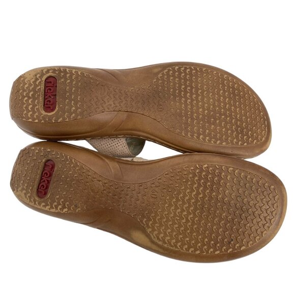 Rieker Pink and Tan Sandals Slip-On Comfort - Picture 6 of 9